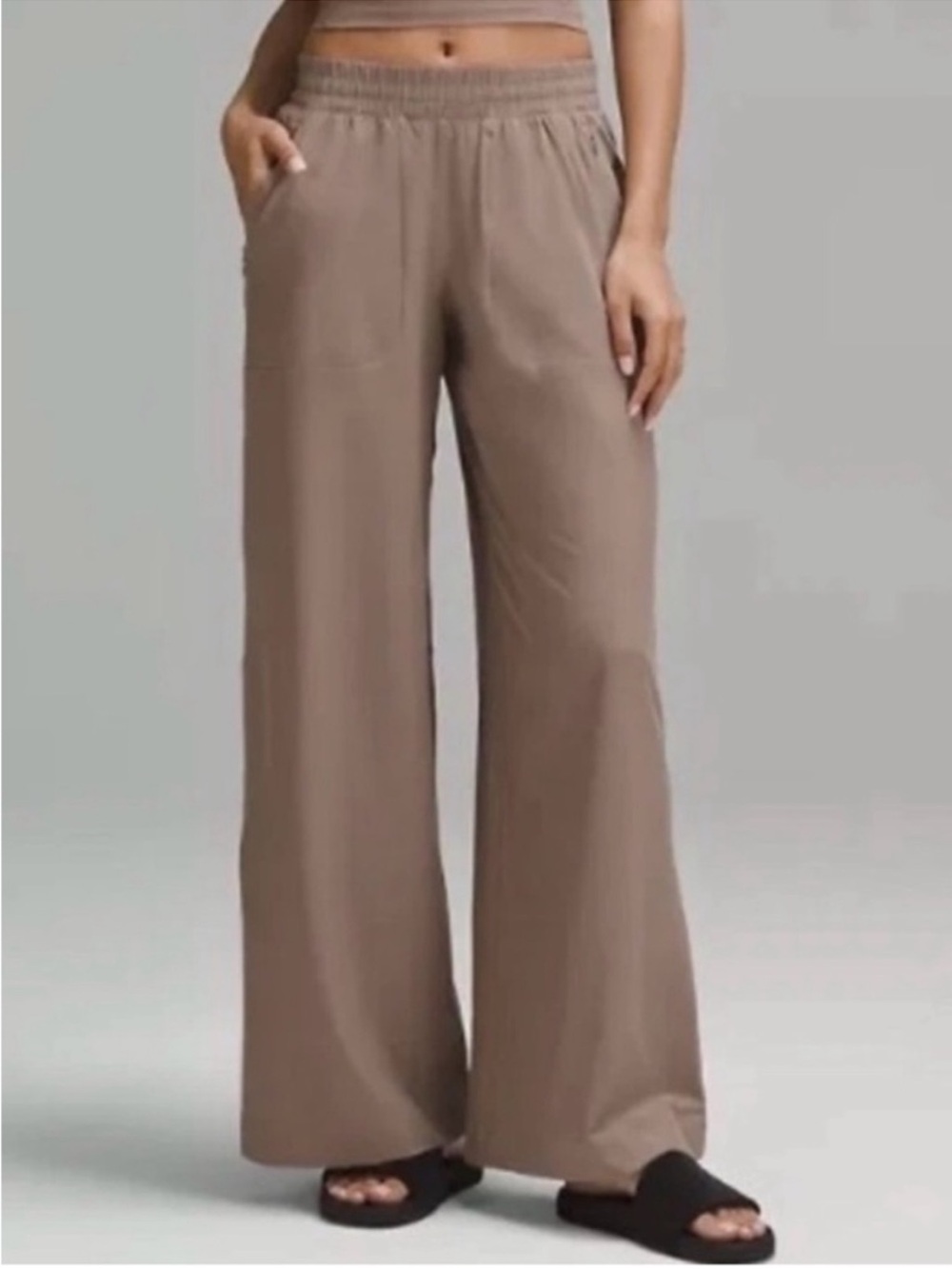 Lululemon Swift Mid Rise Wide Leg Pants Taupe Size 2